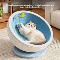 All-in-One Robuster, fusselfreier, runder Katzenkratzbaum mit Bett und Kratzpfosten aus nicht-haarendem Spanplattenmaterial – Katzenspielzeug zum Schutz des Sofas – Großhandel