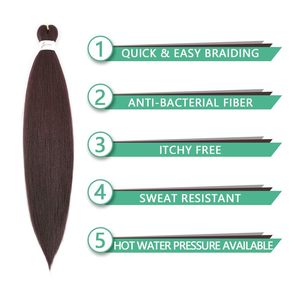 Предварительно растянутые синтетические волосы длиной 26 дюймов для наращивания косы фиолетовые волосы для вечеринки костюм для Хэллоуина Косплей - Product Image 3