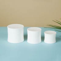 Pot de crème à taille froncée à bord de bordure d'emballage cosmétique 15g 30g 50g pots de crème de bouteille de corset de beurre corporel en plastique blanc