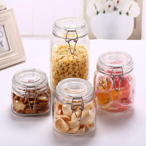 سعر تنافسي جرة تخزين الزجاج الشفاف ختم طباخ مشبك قفل حاوية تخزين المواد الغذائية للمربى العسل هلام - Product Image 4