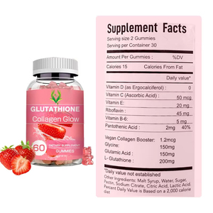 Gomitas de Colágeno Oem Odm con Vitaminas para Aclarar la Piel, Reducir Arrugas, Mejorar la Luminosidad, Gomitas con Sabor a Fresa - Product Image 2