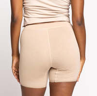 Fabrication chinoise, tissu en coton biologique certifié doux, taille mi-cuisse, ceinture élastique, boxer pour femmes, longueur mi-cuisse.
