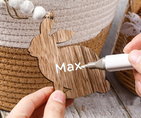 Décoration suspendue de lapin en bois pour Pâques