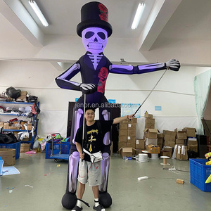 Rendimiento de Halloween Iluminación LED Figuras de <span class=keywords><strong>esqueleto</strong></span> inflables Marioneta Caminando Calavera inflable <span class=keywords><strong>Hombre</strong></span> Disfraz para desfile - Product Image 1