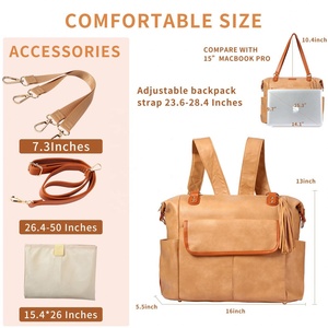 Bolso grande de viaje para bebé, monedero para niños y niñas con 3 bolsillos aislados, bolsa de pañales, mochila con 13 bolsillos para mamá, bolsa de pañales - Product Image 4