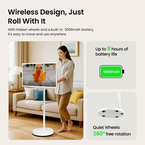 Kỹ thuật số biển hiển thị 23.8 inch thông minh máy tính bảng TV trên bánh xe xoay cảm ứng màn hình Màn hình Android 12 thông minh di động TV - Product Image 3