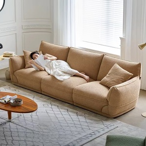 <b>Modern</b> Boucle Sectional <b>Sofa</b> With Padded Arms And Cushion Back For Living Room - Product Image 2