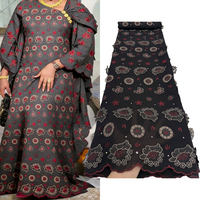 NI.AI Black Premium Applique Swiss Voile Lace Dengan Bordir Batu untuk Gaun Pengantin Acara Pakaian Formal Busana Fashion