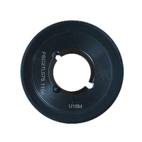 CDRIVA Polea de sincronización OEM personalizada de acero inoxidable/aluminio resistente a la corrosión, negra, con brida, buje cónico y ranuras para chavetero de 38T