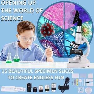 Microscopio Herwicm con Ingrandimento 40X-2500X, Oculari HD, Display da 4 Pollici, Luce LED, Compatibile con 3 Cellulari, per Casa/Laboratorio Scolastico - Product Image 4