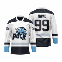 Jersey Hoki Es Sublimasi Profesional OEM Kustom untuk Tim, Pakaian Luar untuk Latihan Hoki Es dan Kompetisi Resmi