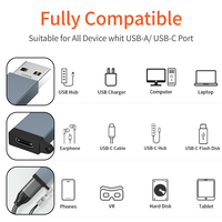 Adaptateur USB C femelle vers USB A mâle 10Gbps 3.1 Adaptateur de câble de chargeur en alliage d'aluminium de type C