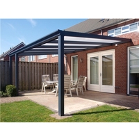Sombrilla de aluminio para jardín, toldo de techo de policarbonato para terraza, vordach