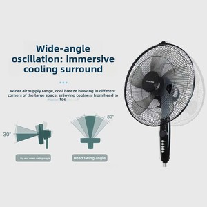 16-20 Household Industrial Vertical Stand <b>Fan</b> Powerful Airflow Remote Oscillating Height Adjustable Sleep Mode Floor Cooling Exp - Product Image 2