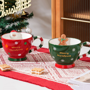 Cute Christmas Gingerbread Coffee Mug Lovely Ceramic Breakfast Cereal Cup - Product Image 2