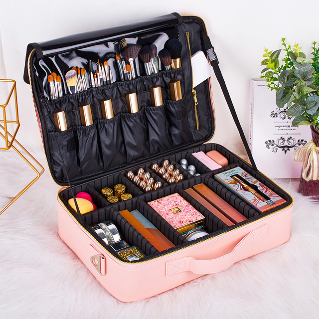 2022 New Arrival Professional Beauty Vanity Bag Sturdy Makeup Organizer Cosmetic Box Case for Ladies