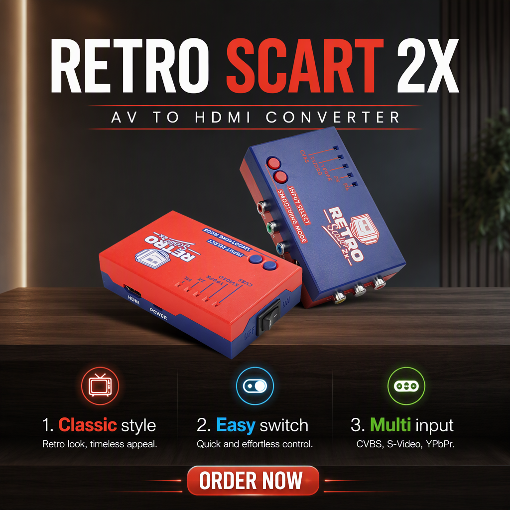 RetroScaler2x for AV to HD Converter Line-doubler <strong>PS2</strong> N64 NES Dreamcast Saturn <strong>Gamecube</strong> <strong>Console</strong> Retro Game Accessories