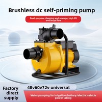 Pompe à eau auto-amorçante CC sans balais 48V 60V 72V en alliage d'aluminium à grand débit pour vélo électrique et refroidissement de batterie de véhicule électrique