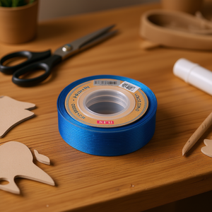 Ruban en lin 3,8 cm x 5 m, couleur bleue, pour artisanat et emballage - Product Image 2