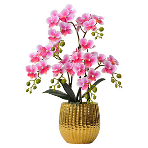 Orquídea Phalaenopsis Artificial Laixing en Maceta, Flor de Seda Realista, Decoración de Interiores, Adorno para Bodas y Hogar - Product Image 5