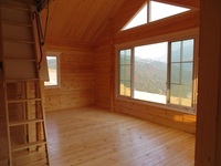 Villa préfabriquée en pin, deux chambres, cuisine complète, salle de bain, terrasse, cabane de vacances en bois pour complexe hôtelier, camping, maison d'hôtes