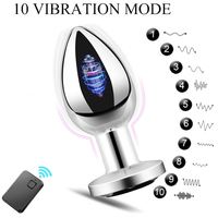 Vibromasseur anal en acier inoxydable vibrant en métal pour couple masculin, masseur de prostate sans fil à 10 fréquences, jouets sexuels anaux