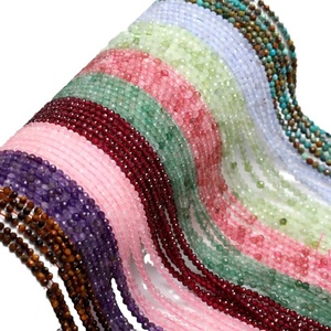 Perles <span class=keywords><strong>en</strong></span> <span class=keywords><strong>pierre</strong></span> <span class=keywords><strong>naturelle</strong></span> facettées de 3 mm, tourmaline, grenat, agate, <span class=keywords><strong>pierre</strong></span> de lune, perles intercalaires <span class=keywords><strong>en</strong></span> cristal pour la création de bijoux DIY - Product Image 1