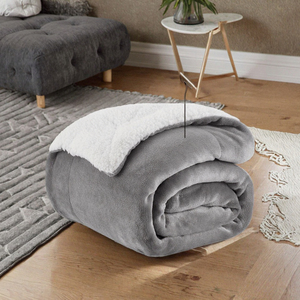 Siêu Mềm Sang Trọng <span class=keywords><strong>100</strong></span>% <span class=keywords><strong>Polyester</strong></span> Cừu Sang Trọng Ném Chăn Hai Mặt <span class=keywords><strong>Sherpa</strong></span> Rắn Dệt Kim Tùy Chỉnh Bìa Hiện Đại Bốn - Product Image 3