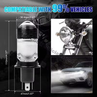 Phare LED DEAO Factory M03 H4 à faisceau haut/bas pour moto et voiture, température de couleur 6000K, 12000 lumens, projecteur laser
