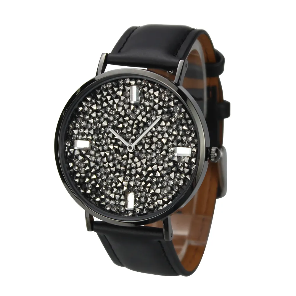 Jam tangan pria berlian Logo kustom arloji belanja Online Bling Hip Hop Ice Out jam tangan Stainless Steel tanpa Logo jam tangan kuarsa pria