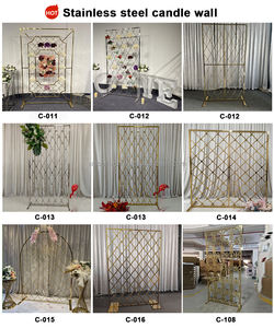 SMOOTH <b>Wedding</b> Decoration <b>Wedding</b> <b>Arch</b> Gold Stainless Steel Candle Wall Shiny Gold Metal Events Decor Stage Stand - Product Image 5