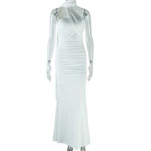 Vestido Lápiz de Verano <span class=keywords><strong>Elegante</strong></span> de Alta Calidad, Ligero, Liso, Casual, Sin Espalda, con Volantes, Vestidos Maxi para Mujer, Personalizados - Product Image 5