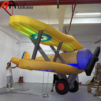 Modèle de biplan vintage gonflable géant personnalisé, grand avion gonflable pour événements, expositions commerciales en plein air, décoration de centre commercial