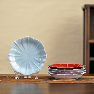 Platos de cerámica con forma de flor de 8 pulgadas, aptos para lavavajillas, para platos de fiesta - Product Image 1