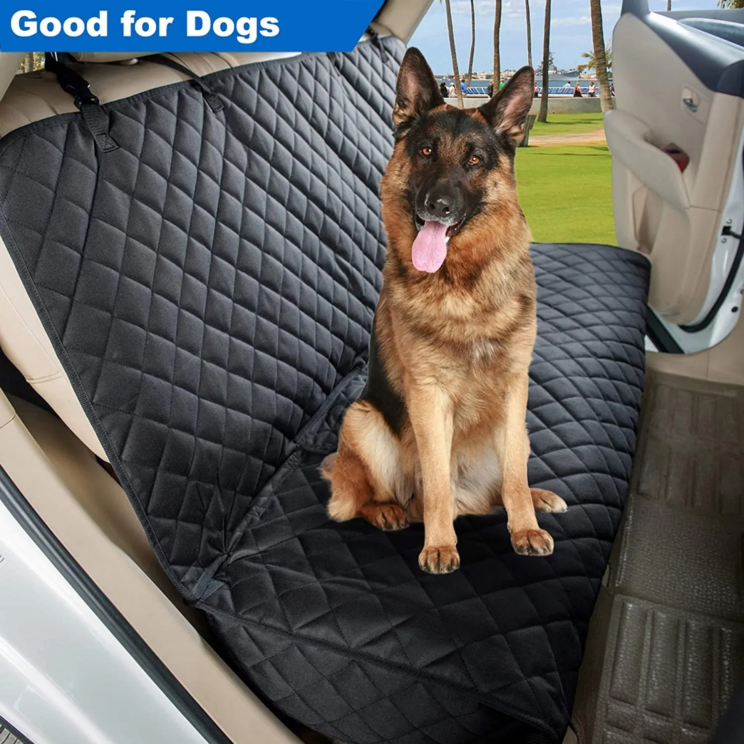 Funda acolchada impermeable para asiento de coche, Protector resistente al agua, antideslizante, para perros