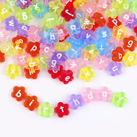 Perles en acrylique transparentes en forme de fleur, couleur bonbon, 11x4.2mm, 20g, 50 pièces/paquet
