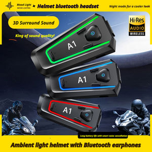 Casque audio pour moto - Touring sur autoroute, 20-30h d'autonomie, réduction du bruit du vent par IA, étanche IPX7, contrôle vocal 5.3 - Product Image 2