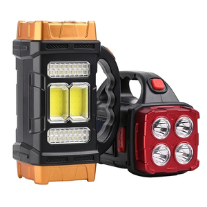 ไฟฉาย LED กำลังสูง ไฟฉายสำหรับตั้งแคมป์ ไฟทำงาน ชาร์จพลังงานแสงอาทิตย์ 4 โหมด ไฟชาร์จ USB กันน้ำ สำหรับกิจกรรมกลางแจ้ง - Product Image 1