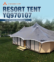 Tente de safari de luxe quatre saisons Kawagebo Kamp (KK) 44' x 33' en toile PVDF avec salle de bain