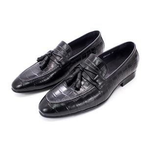 <span class=keywords><strong>Mocassin</strong></span> pour hommes, de soirée, en cuir, Grain de <span class=keywords><strong>serpent</strong></span>, chaussures de conduite faites à la main, avec pompon, - Product Image 1