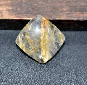 คุณภาพสูงทอง Rutile รูปทรงสี่เหลี่ยม Cabochon พร้อมเข็มรวมของแท้ Rutilated ควอตซ์อัญมณีสําหรับเครื่องประดับ DIY ทํา - Product Image 2