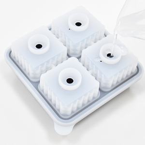 Bandeja de cubitos de hielo de silicona en forma de <span class=keywords><strong>Rubik</strong></span> 4 bandeja de cubitos de hielo esfera molde de cubitos de hielo de silicona para whisky - Product Image 4