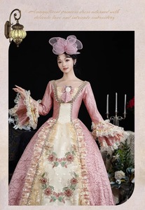 QQWZ713 mujeres Medieval Royal Rococó estilo <span class=keywords><strong>barroco</strong></span> disfraz Deluxe encaje Trim Ball vestido victoriano con sombrero personalizado - Product Image 2