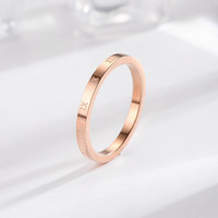 Bague simple en acier inoxydable pour femme, style japonais, plaquée or, petit design, accessoire tendance, cadeau