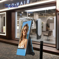 Ingscreen 32 43 pulgadas al aire libre impermeable pantallas de publicidad portátiles alimentado por batería móvil quiosco Tótem al aire libre Lcd pantalla Led