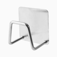 Égouttoir de cuisine en plastique et acier inoxydable, support pour éponge, adhésif sans perçage, imperméable, sans perforation, pour évier