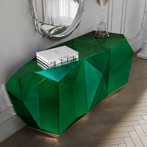 Muebles de Sala de Estar Personalizados para Hoteles, Entradas, Aparadores Verdes de Lujo Italianos, Fabricante de Foshan DC-DIAMOND EMERALD-BOCA - Product Image 3