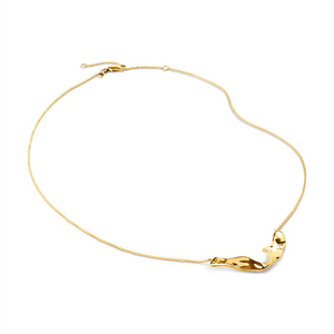 Gemnel Nouvelle Arrivée Collier Personnalisé en Argent Sterling 925 Marteau Concave Irrégulier Grand Pendentif Collier Imperméable - Product Image 4