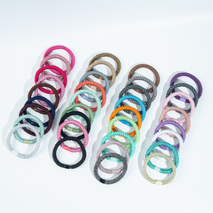 XINZHEN Élastiques à cheveux tressés en corde de couleur unie, haute élasticité, pour usage quotidien, accessoire de coiffure - Product Image 2