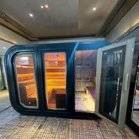 Sauna extérieur moderne multifonctionnel électrique avec conteneur en bois massif de pruche résistant aux intempéries pour la maison et le jardin